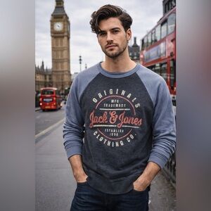 Jack & Jones Navy and Slate Sweatshirt